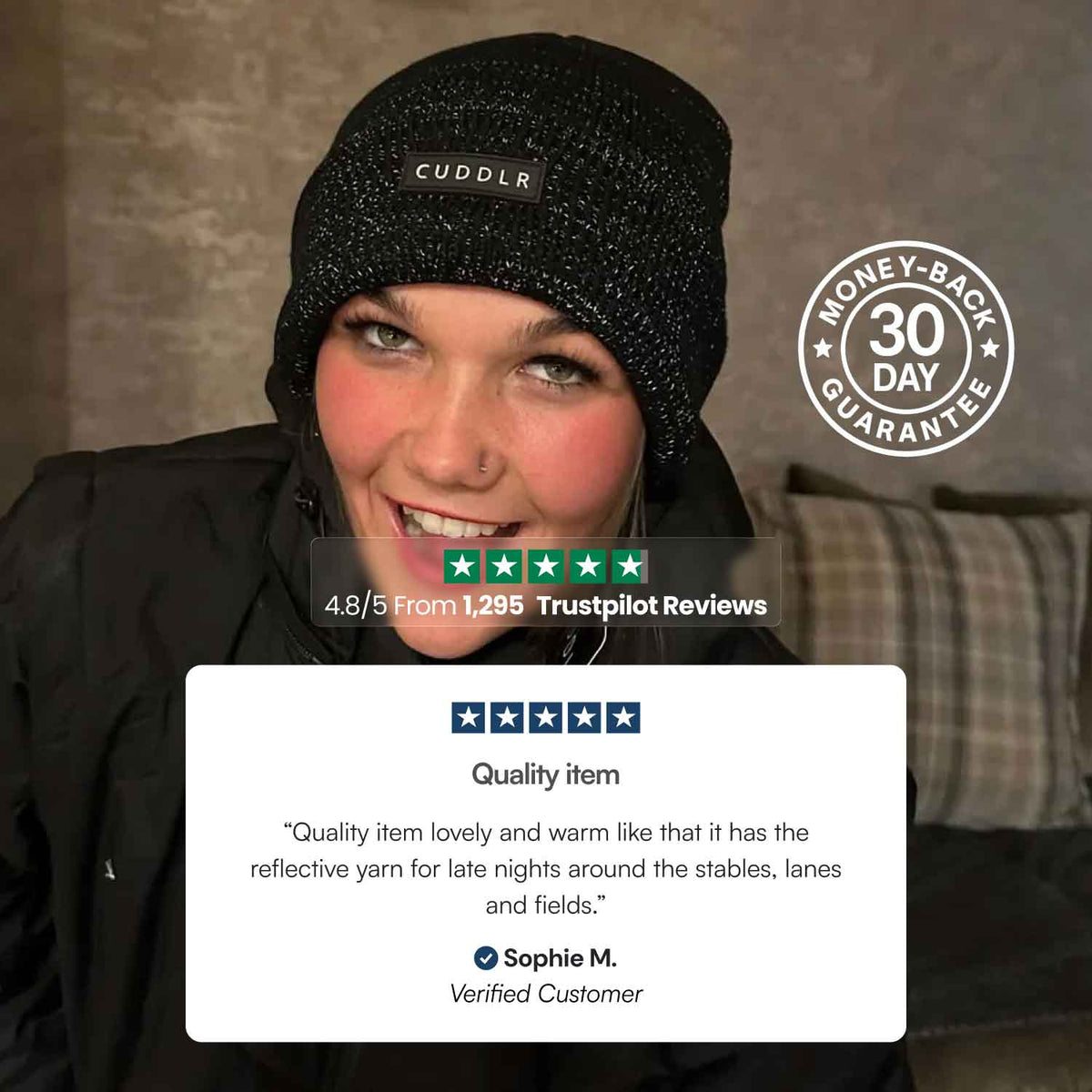 Cuddlr Beacon – Reflective Knit Hat