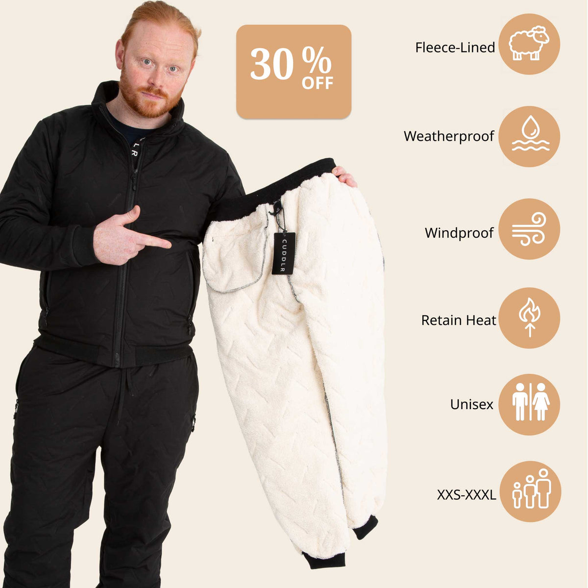 Cuddlr Shield – Fleece-Lined Weatherproof Trousers
