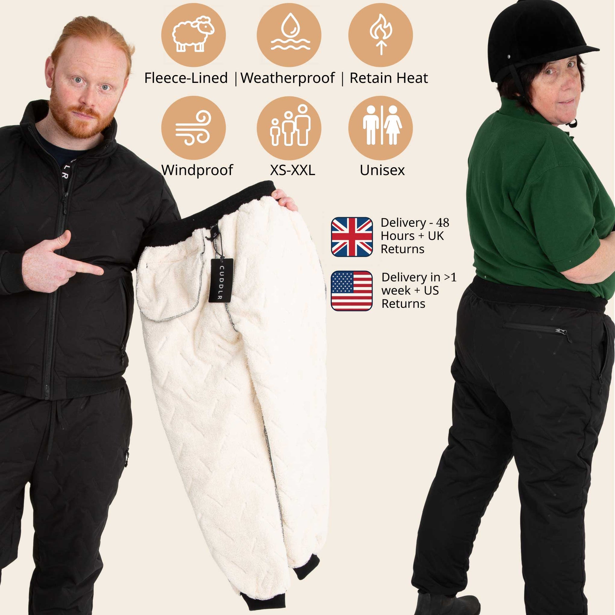 Cuddlr Shield – Fleece-Lined Weatherproof Trousers