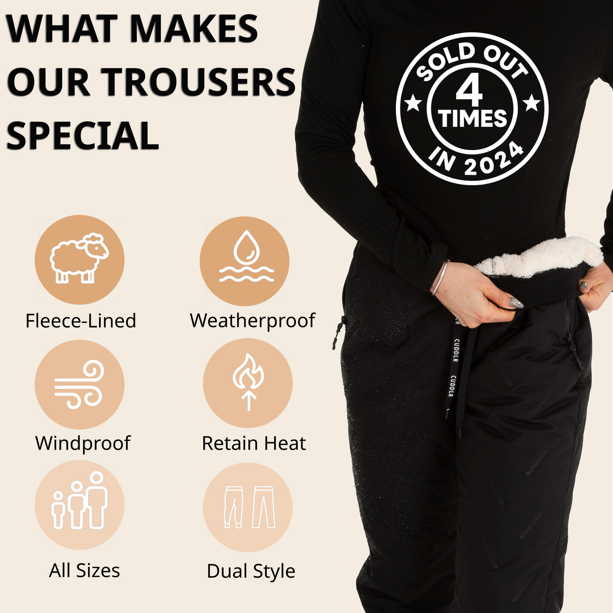 Cuddlr Shield – Fleece-Lined Weatherproof Trousers
