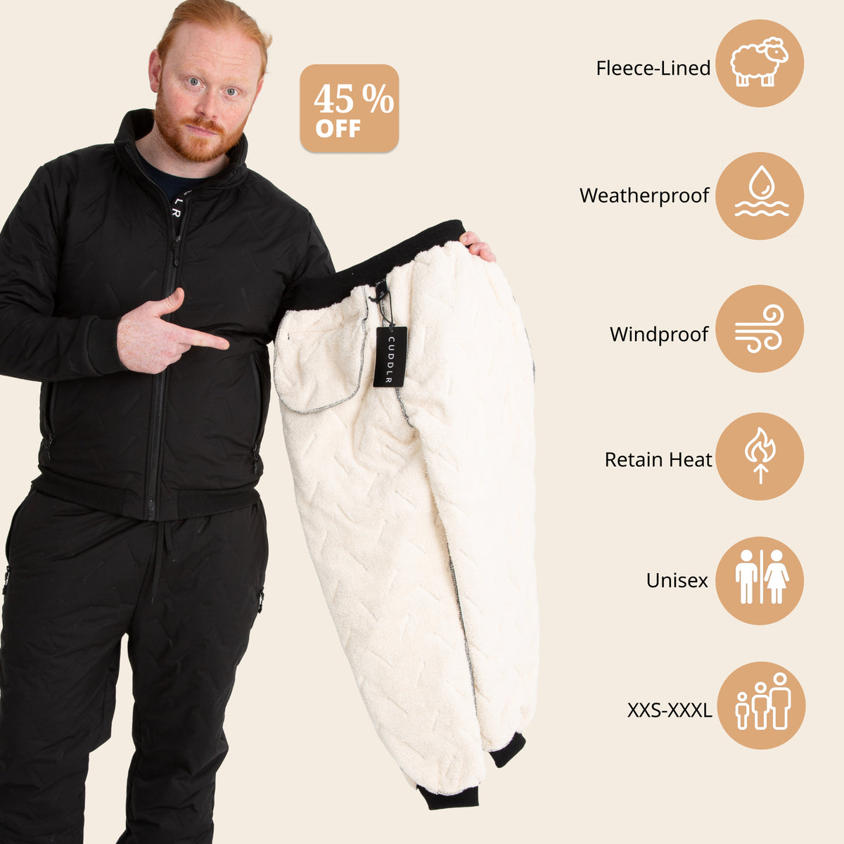Cuddlr Shield – Fleece-Lined Weatherproof Trousers