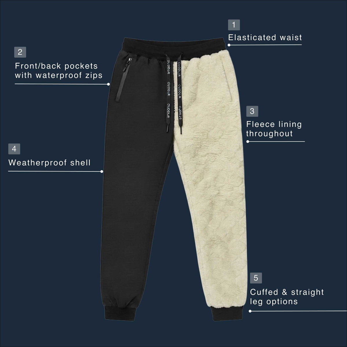 Cuddlr Shield – Fleece-Lined Weatherproof Trousers