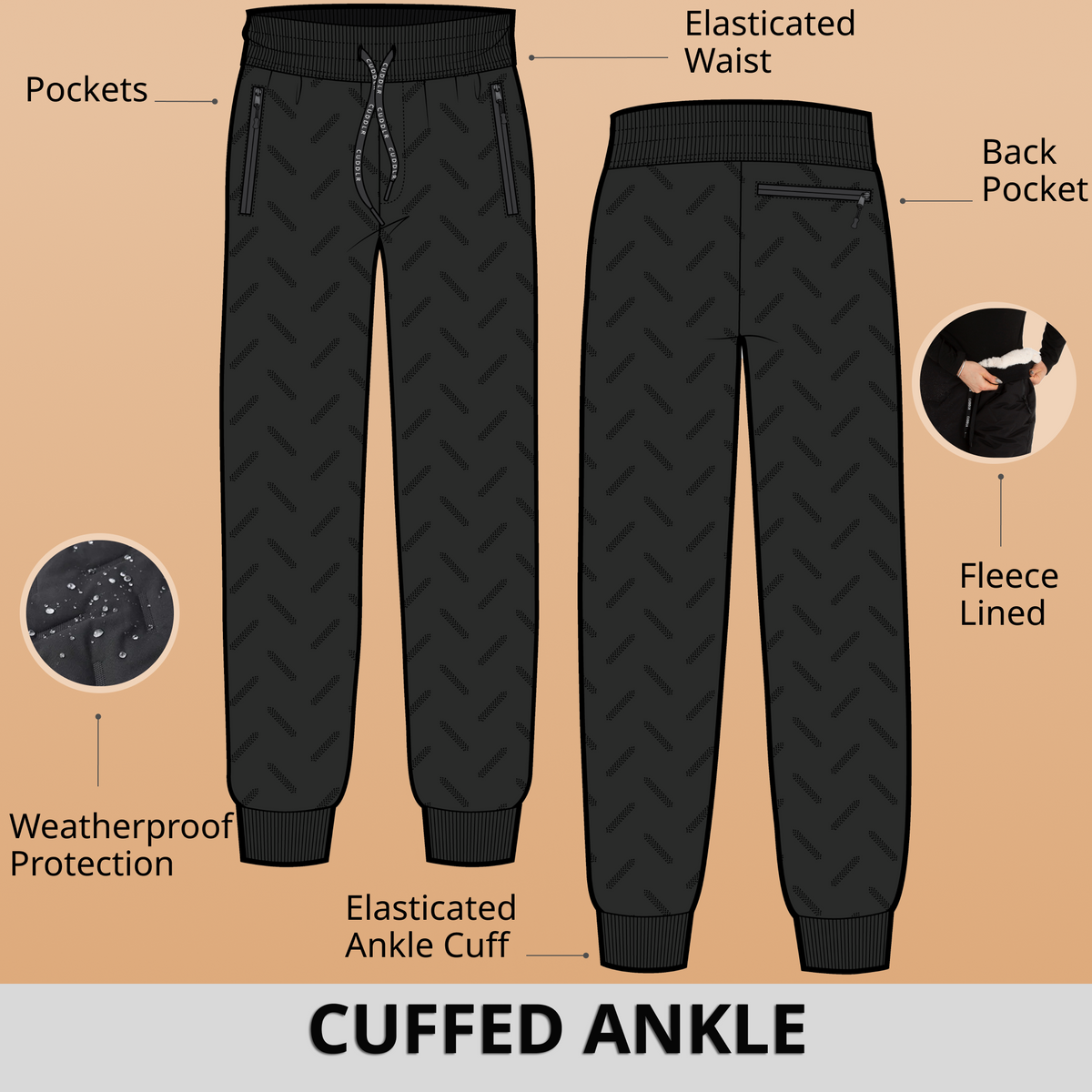 Cuddlr Shield – Fleece-Lined Weatherproof Trousers